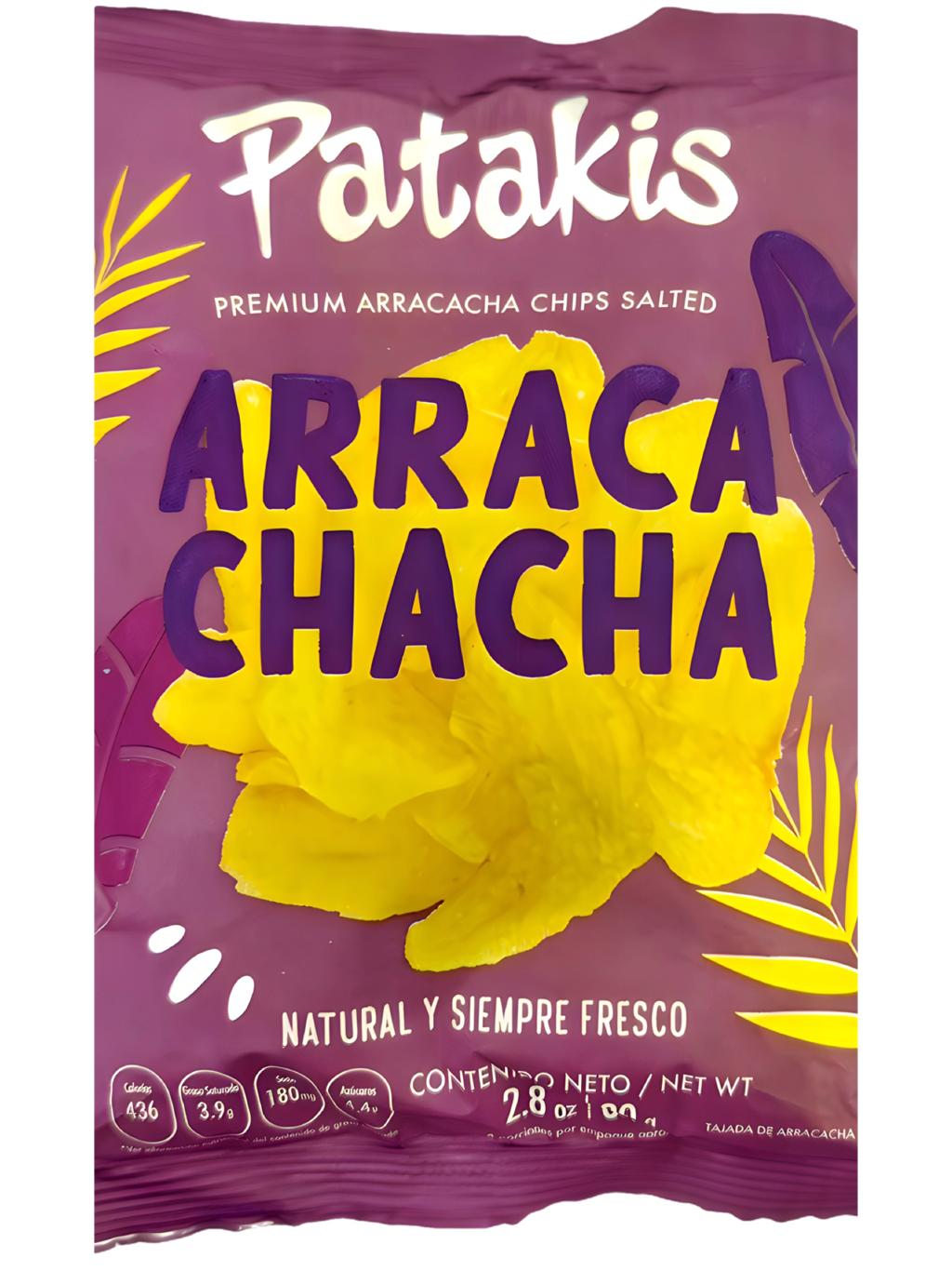 Patakis Aracachacha Premium Arracacha Colombian Chips Salted 80g ea 4 Pack 320g Total