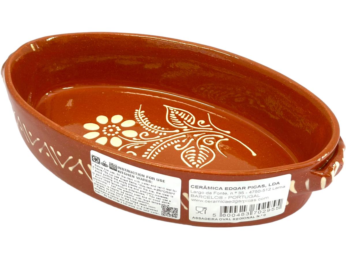 Edgar Picas Assadeira Oval Regional 0 Portuguese Terracotta Oval Baking Dish 25cm x 15cm x 5.5cm
