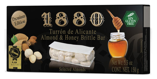 1880 Turron de Alicante Almond & Honey Hard Nougat Premium Edition 150g Best Before End of December 2024