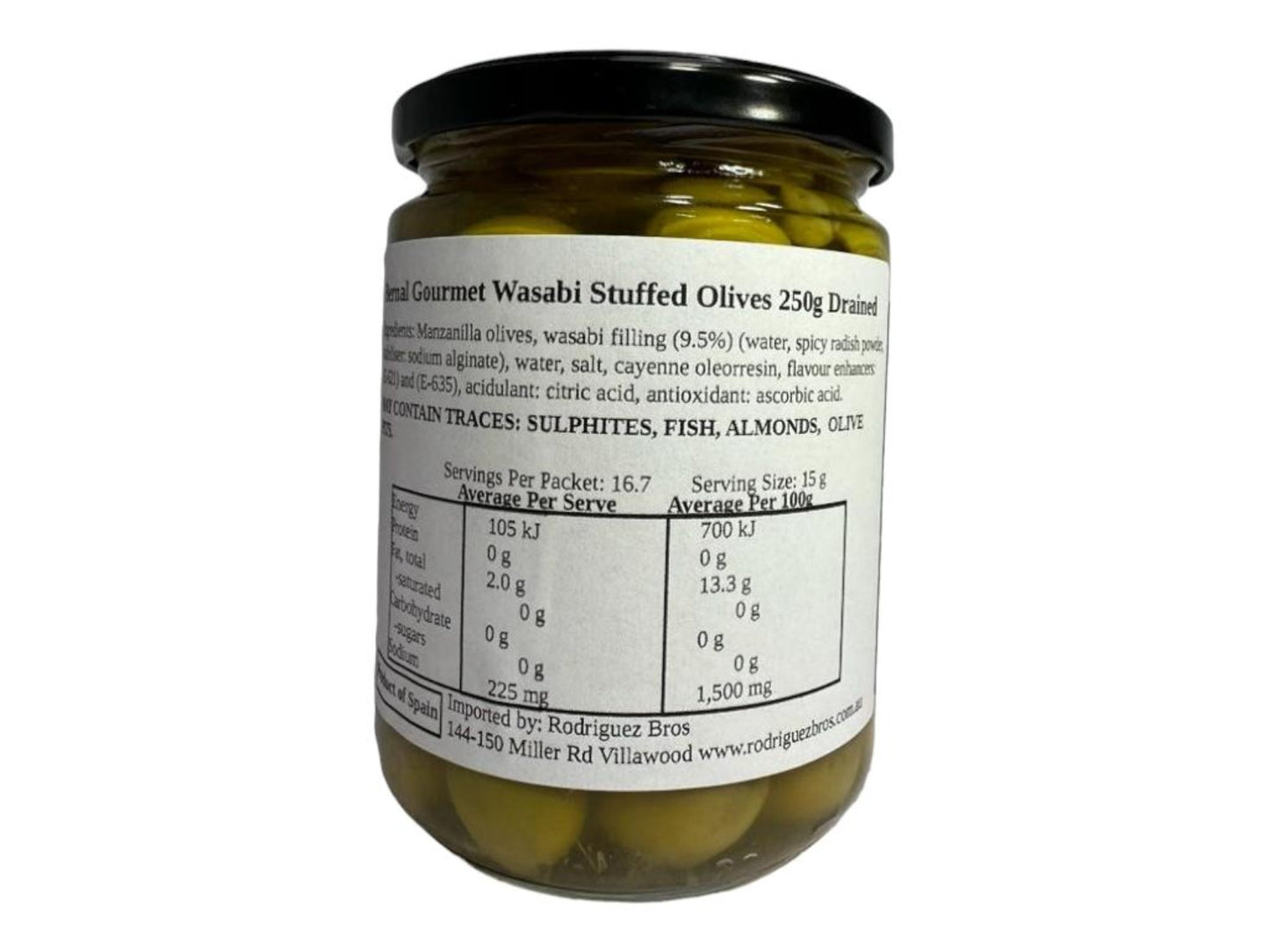 Bernal Gourmet Spanish Wasabi Stuffed Olives 440g x2 Twin Pack