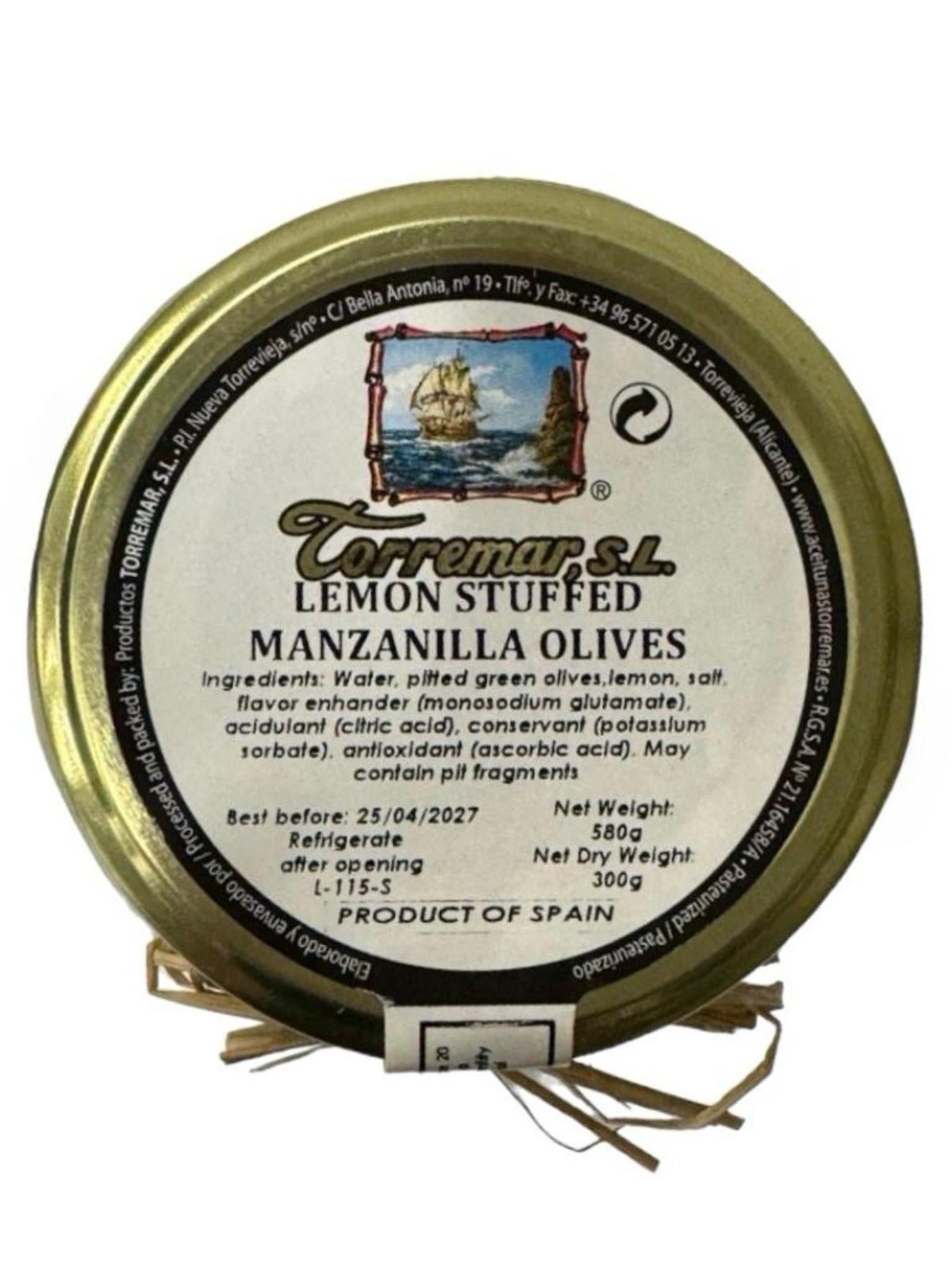Torremar Spanish Lemon Stuffed Manzanilla Olives 580g