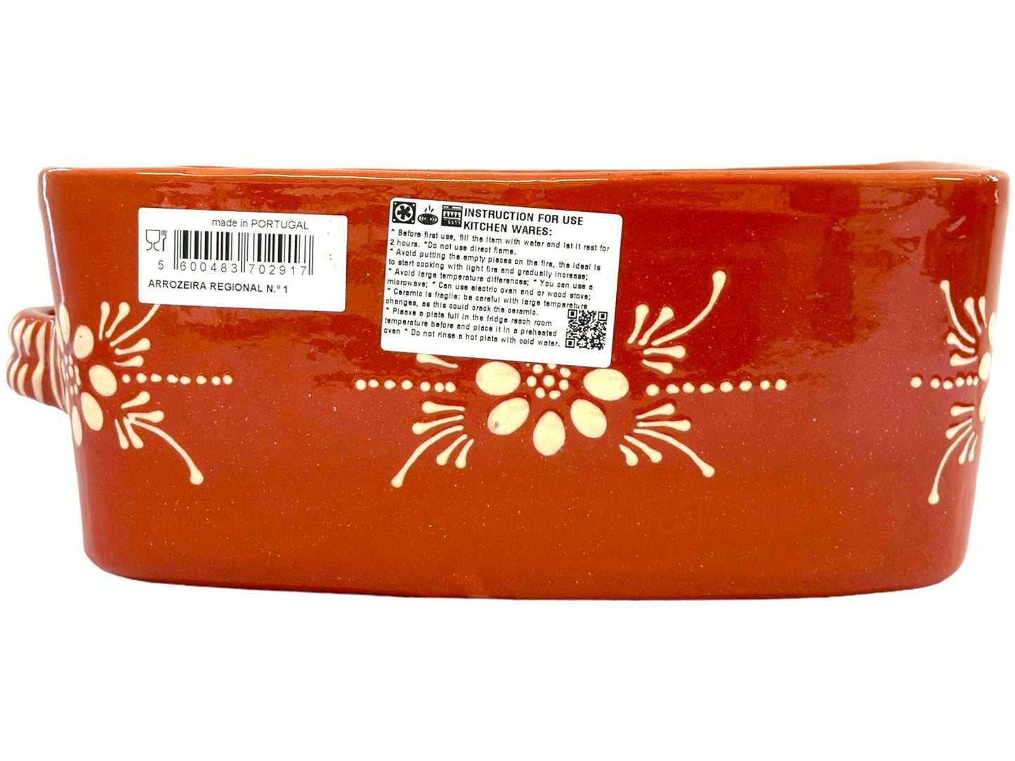 Edgar Picas Arrozeira Regional 1 Portuguese Terracotta Regional Rice Cooker 27cm x 19.5cm x 9cm