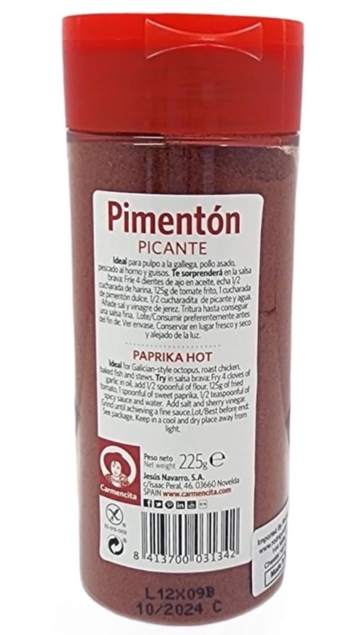 Carmencita Spanish Hot Paprika 225g (Best Before 01-09-2025)
