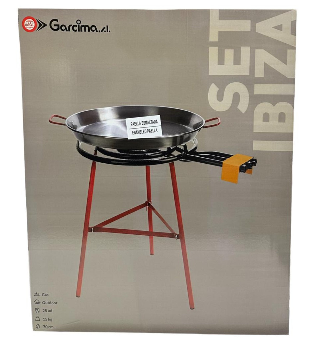 Garcima - SET IBIZA - Enamel Paella pan Burner Kit 70cm