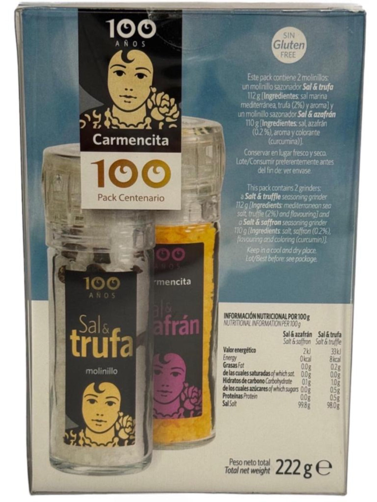 Carmencita Salt With Truffle and Salt With Saffron Twin Pack 222g
