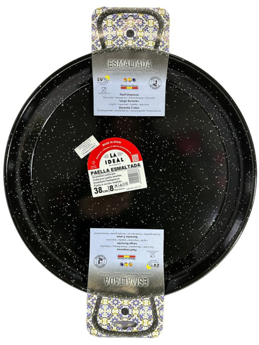 Garcima Paella Esmaltada Spanish Enamelled Paella Pan 38cm