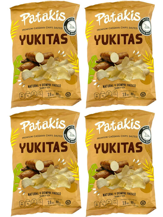 Patakis Yukitas Premium Cassava Colombian Chips Salted 80g Ea 4 Pack 320g Total