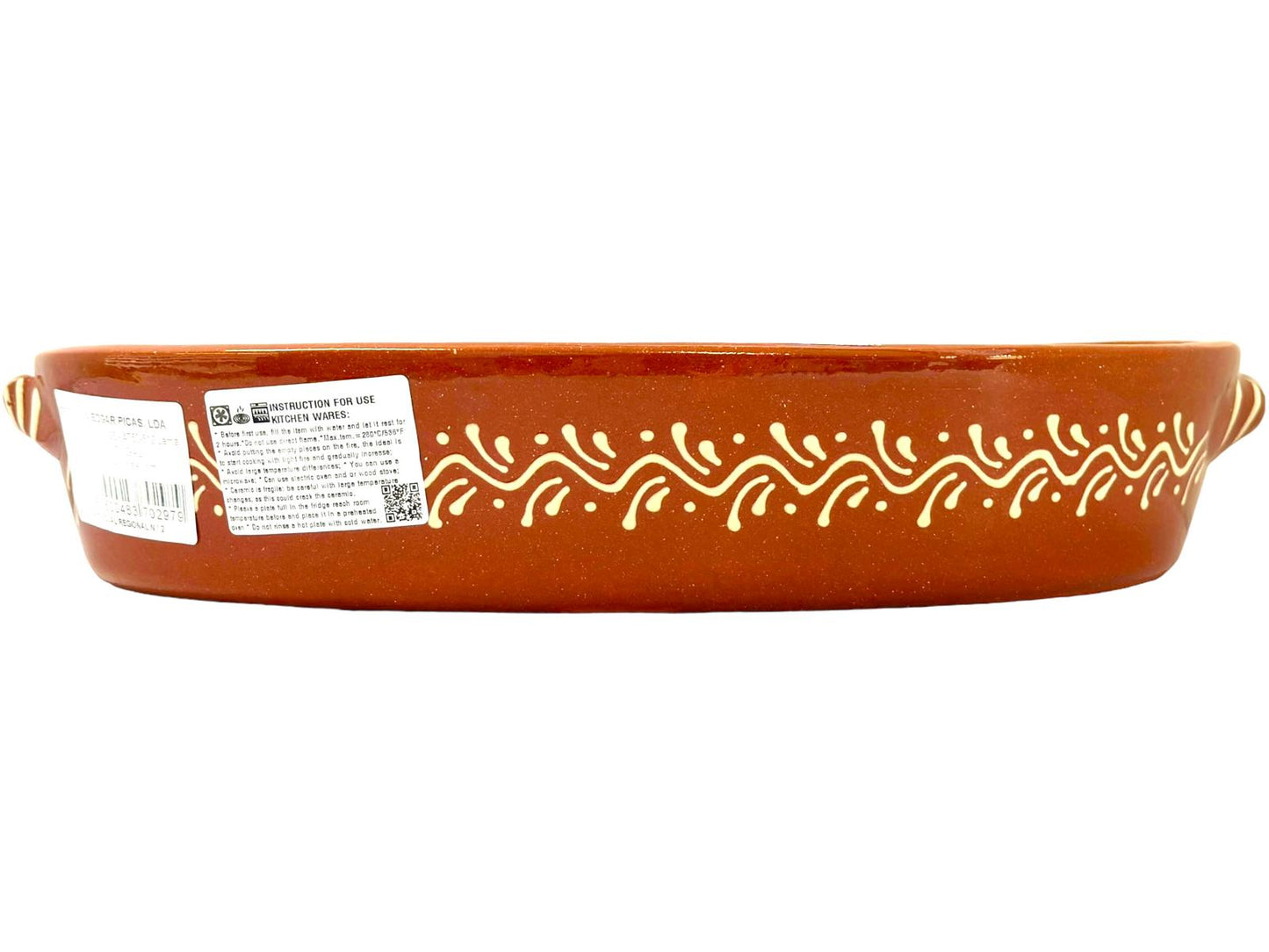 Edgar Picas Assadeira Oval Regional 2 Portuguese Terracotta Oval Baking Dish 37cm x 23cm x 7cm