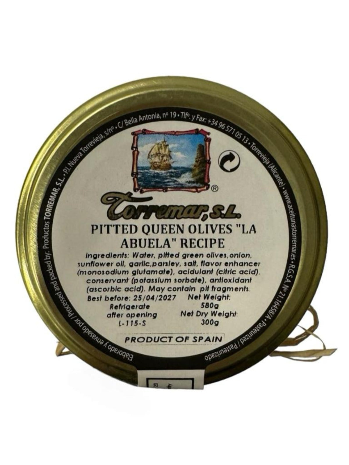 Torremar Spanish Pitted Queen Olives La Abuela Recipe 580g