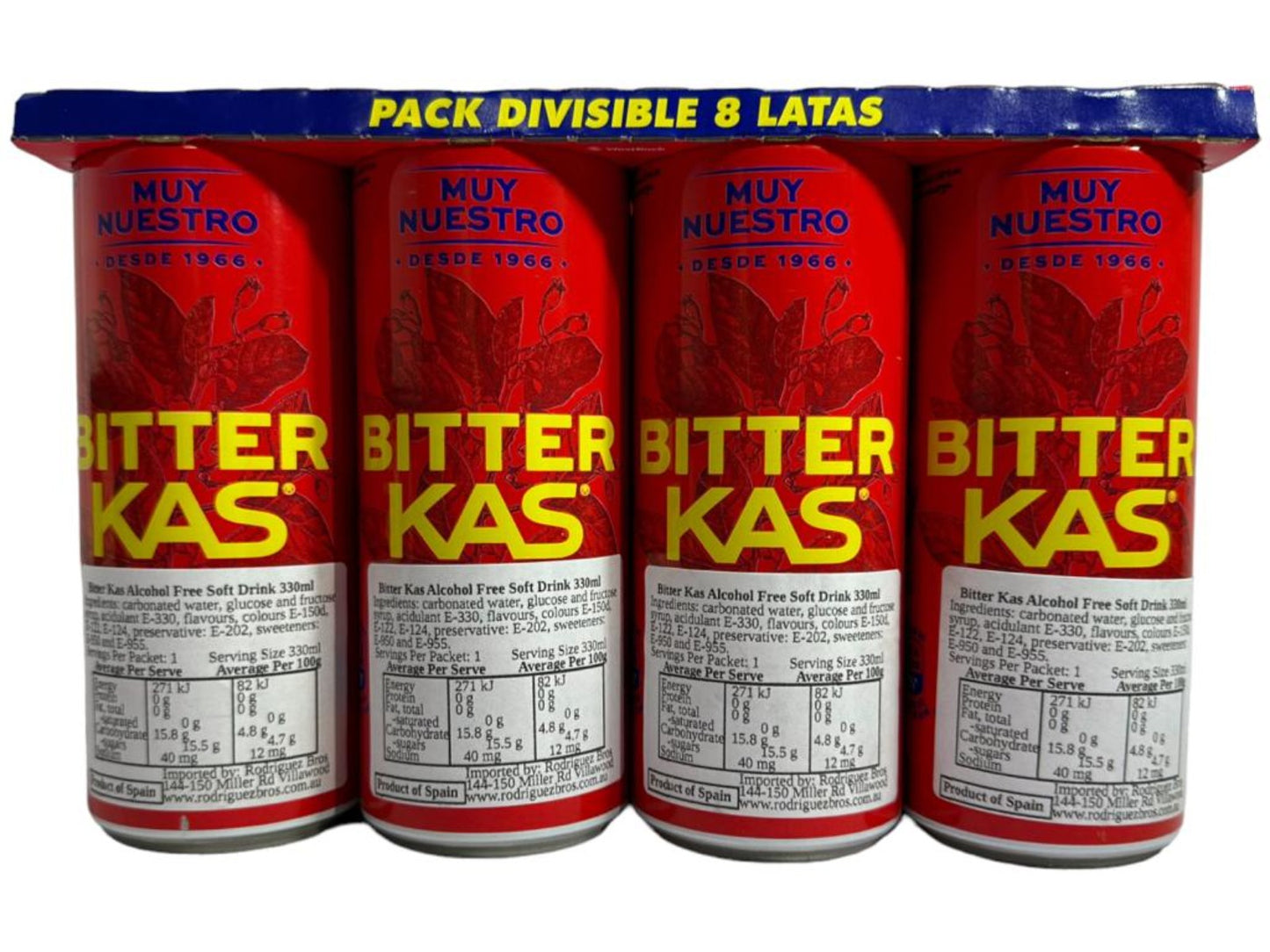 KAS Bitters Spanish Soft Drink 330ml x 8 Pack