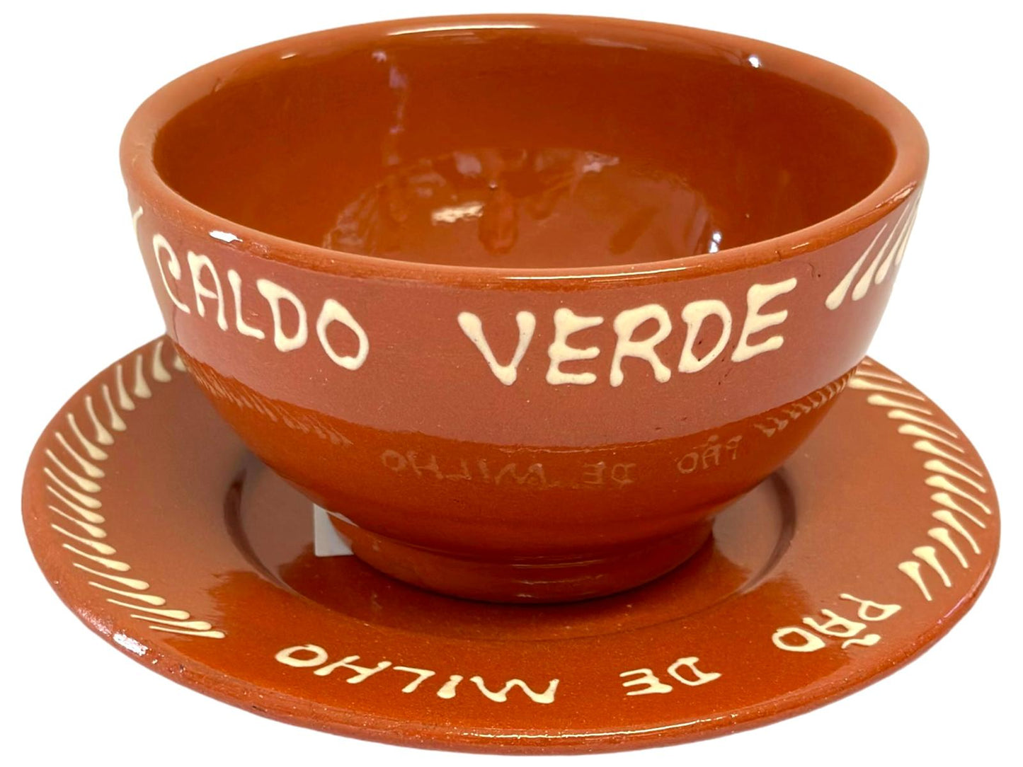 Edgar Picas Malga De Caldo Verde Com Prato Regional Portuguese Terracotta Soup Bowl and Bread Dish 13cm, 16cm