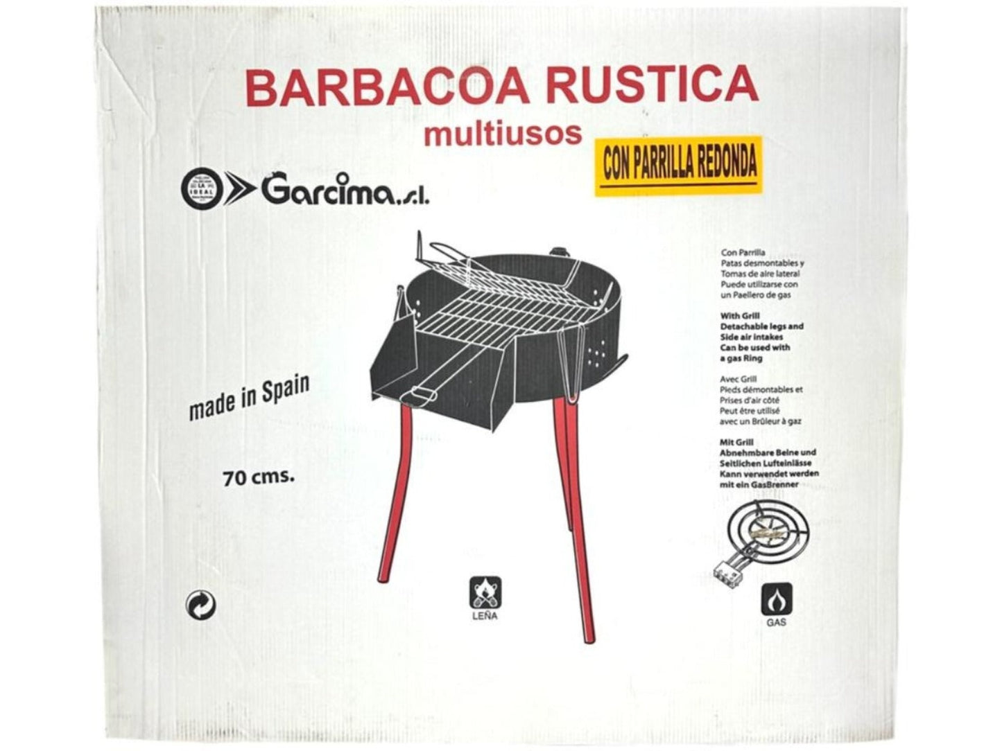 Garcima Barbacoa Rustica 70cm Parrilla Redonda Spanish Rustic BBQ