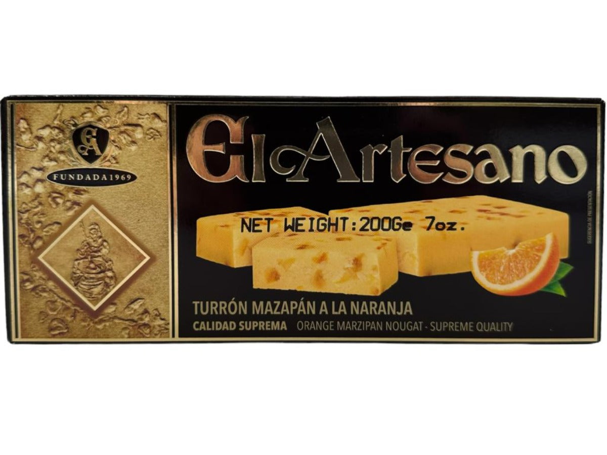 El Artesano Mazapan A La Naranja Orange Marzipan Nougat 200g (Best Before 30-07-2025)