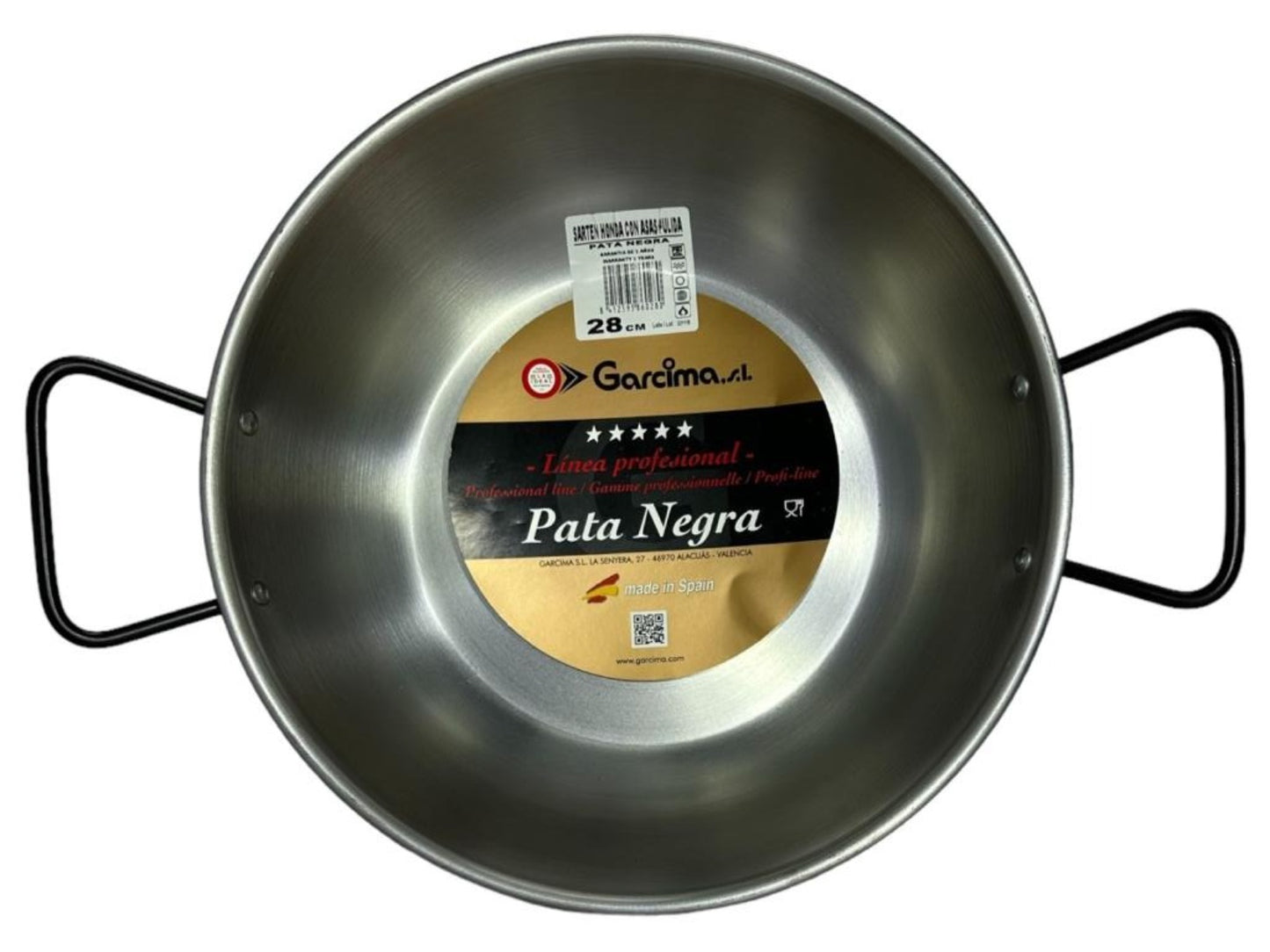 Garcima Pata Negra Sarten Honda con Asas Pulida Spanish Frying Pan 28cm