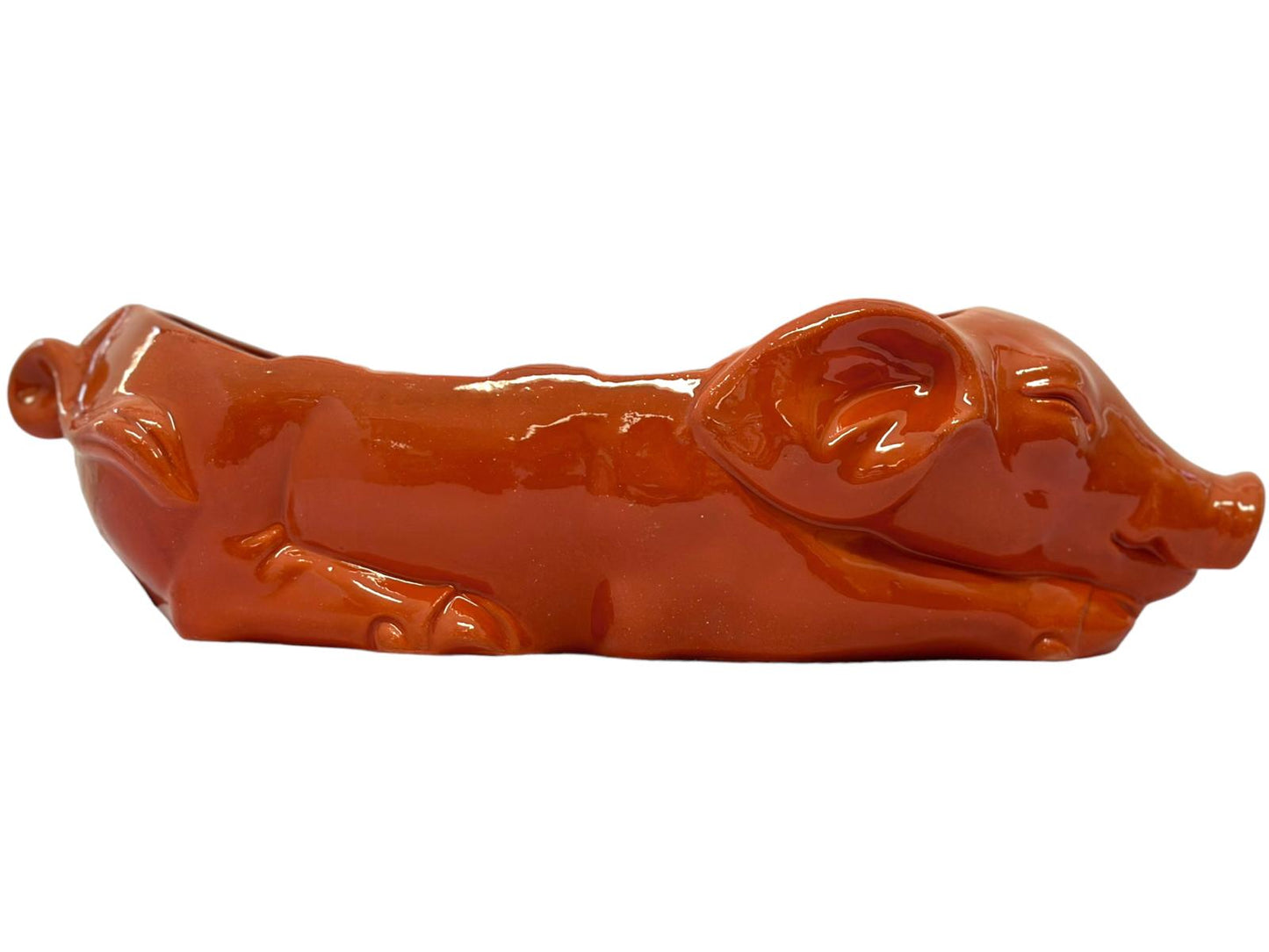 Edgar Picas Porco Assador A Dormir Liso Portuguese Terracotta Sleeping Pig 33cm x 12cm x 7cm