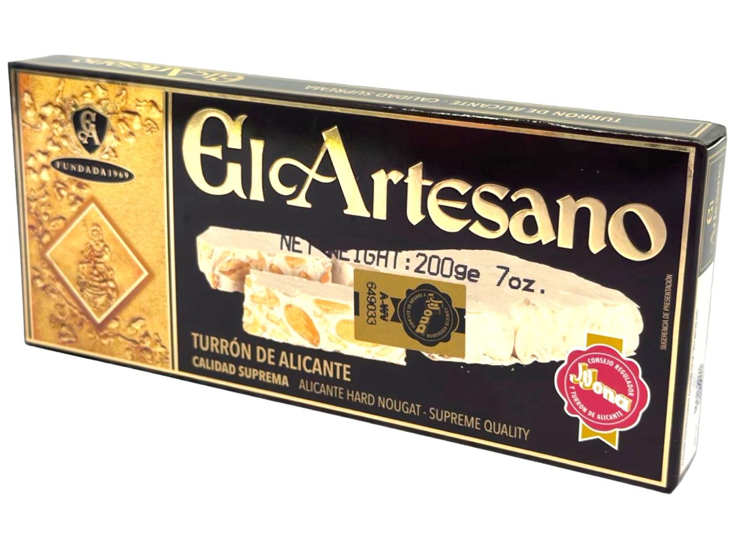 El Artesano Turron de Alicante Spanish Hard Nougat 200g (Best Before 28-02-2026)