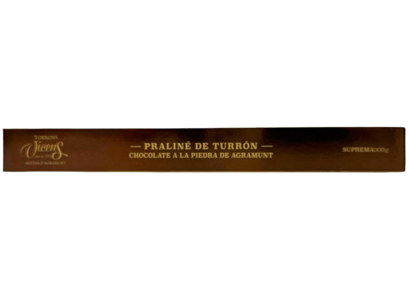 Vicens Praline De Turron Chocolate A La Piedra De Argamunt Spanish Nougat With Stone Ground Chocolate 300g (Best Before 01-10-2026)