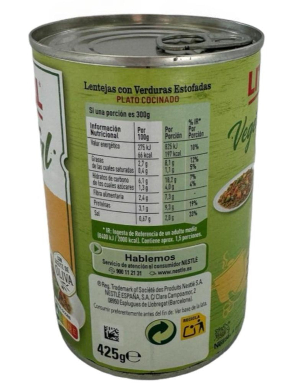 Litoral Vegetal Lentejas con Verduras Lentils with Vegetables 420g - 6 Pack Total 2520g