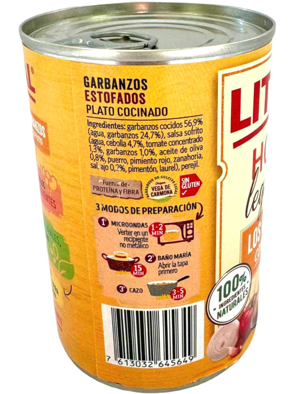 Litoral Legumbres Garbanzos con Sofrito Chickpeas 440g