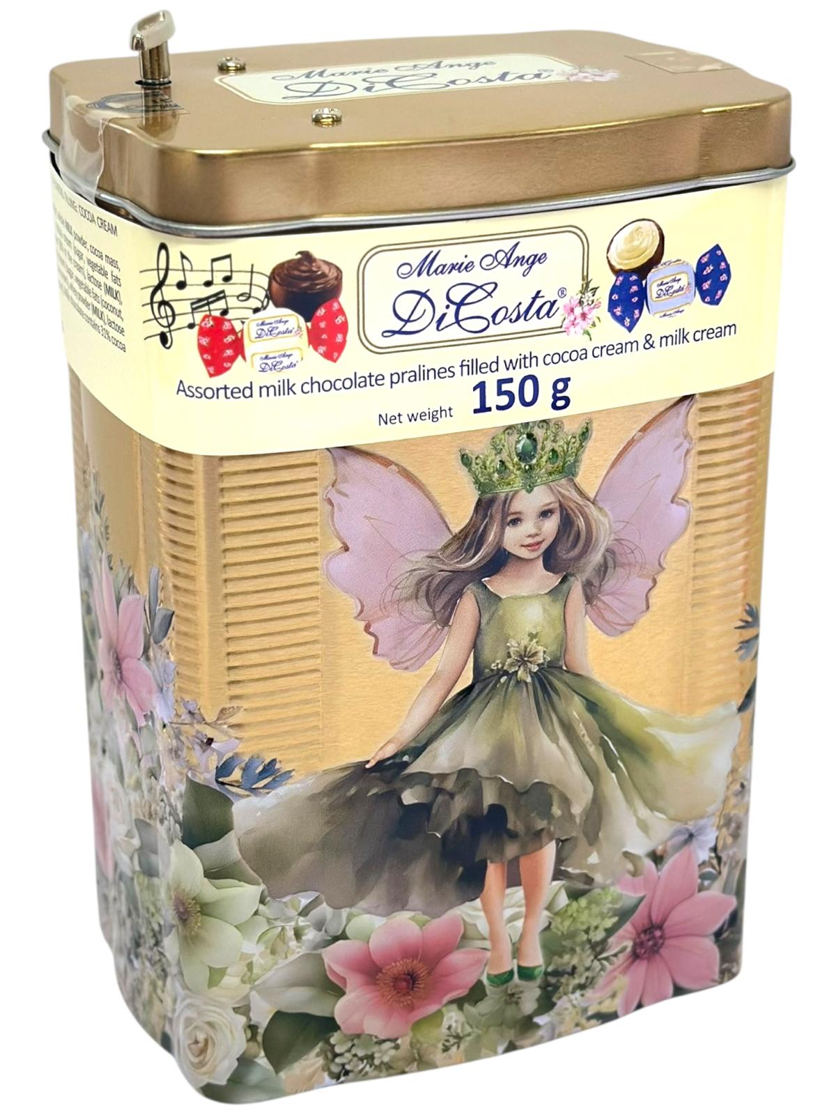 Marie Ange di Costa Lily Green Fairy Music Box With Italian Praline Chocolates Filled with cocoa cream & milk cream 150g (Best Before 31-12-2026)