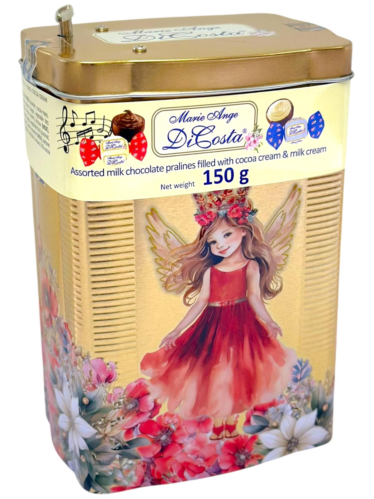 Marie Ange di Costa Lily Red Fairy Music Box With Italian Praline Chocolates Filled with cocoa cream & milk cream 150g (Best Before 31-12-2026)