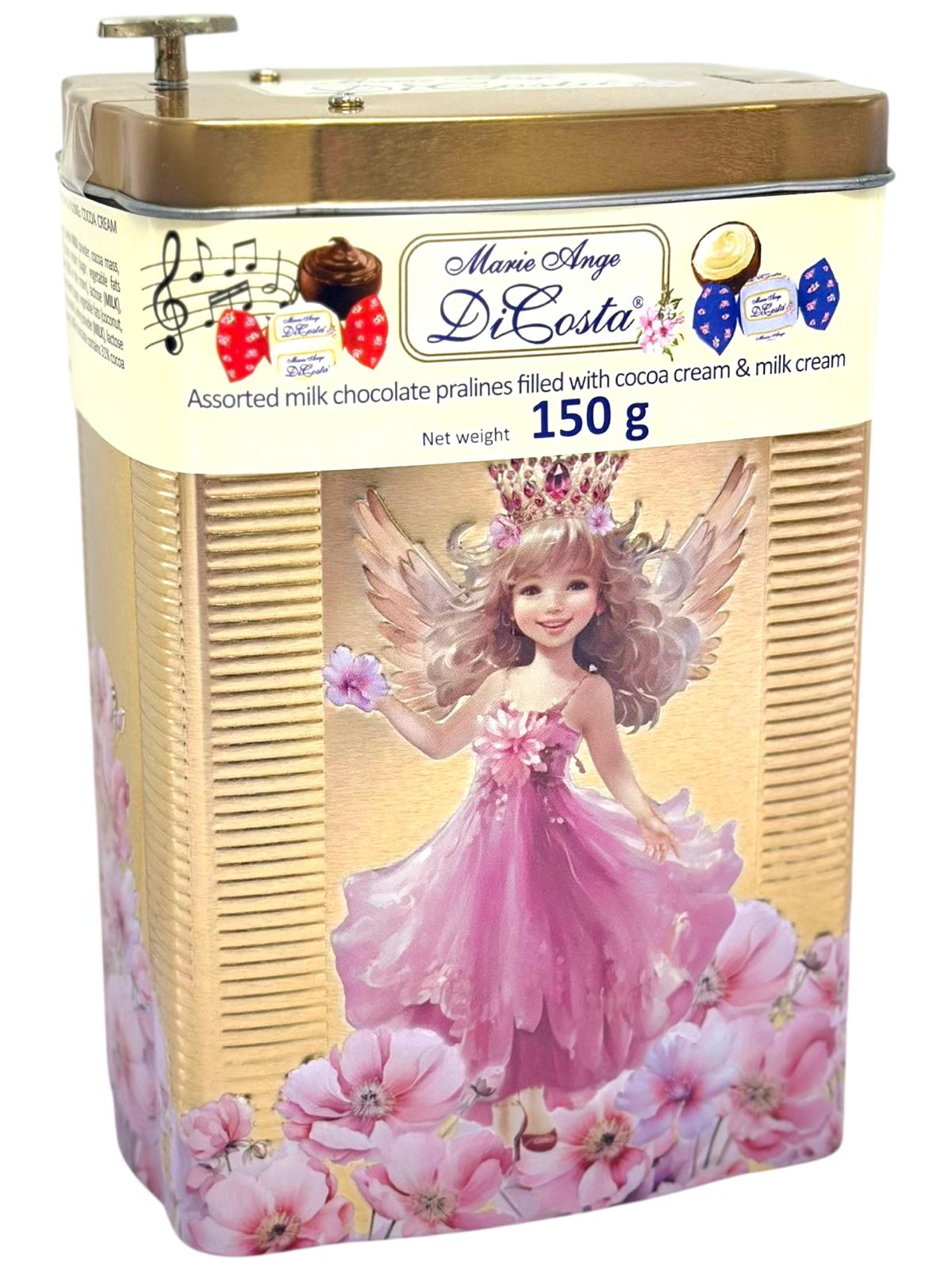 Marie Ange di Costa Lily PINK Fairy Music Box With Italian Praline Chocolates Filled with cocoa cream & milk cream 150g (Best Before 31-12-2026)