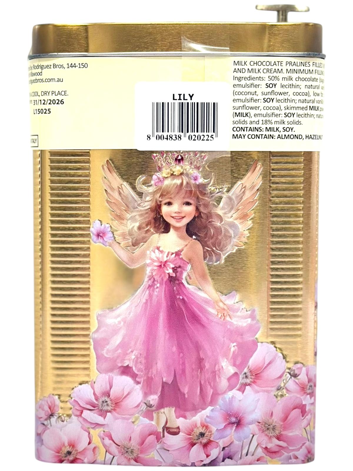 Marie Ange di Costa Lily PINK Fairy Music Box With Italian Praline Chocolates Filled with cocoa cream & milk cream 150g (Best Before 31-12-2026)