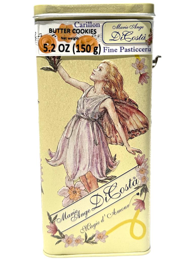 Marie Ange di Costa Music Box Italian Tin with Butter Biscuits—Delgado Rectangle in Lemon 140g