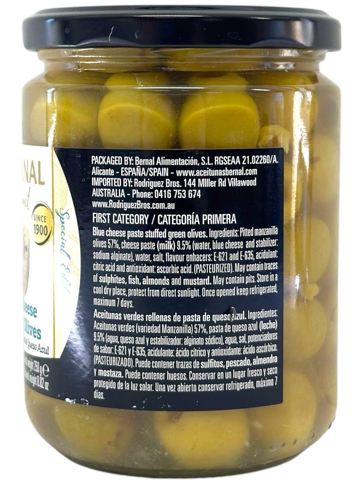 Bernal Gourmet Blue Cheese Stuffed Olives 436g