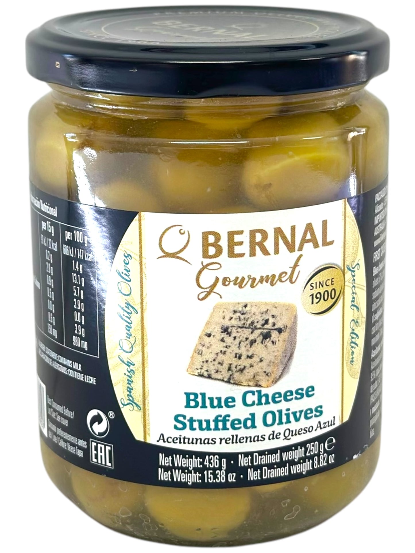 Bernal Gourmet Blue Cheese Stuffed Olives 436g