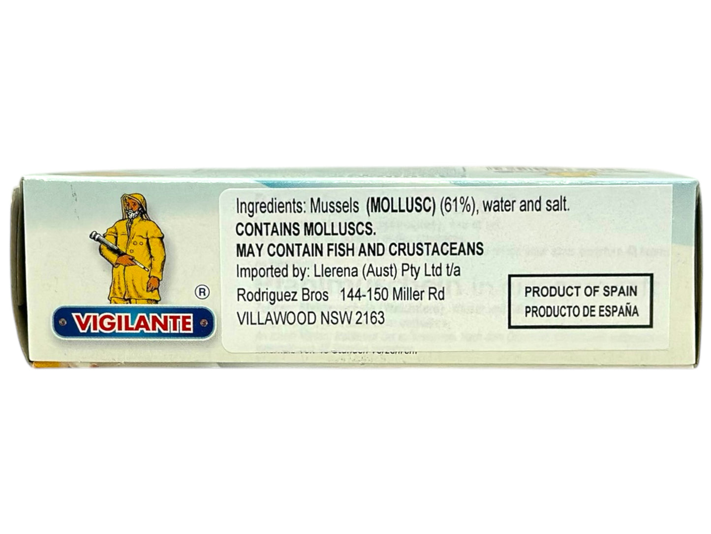 Vigilante Mejillones al Natural Spanish Mussels in Brine 115 g (Best Before 01-01-2027)