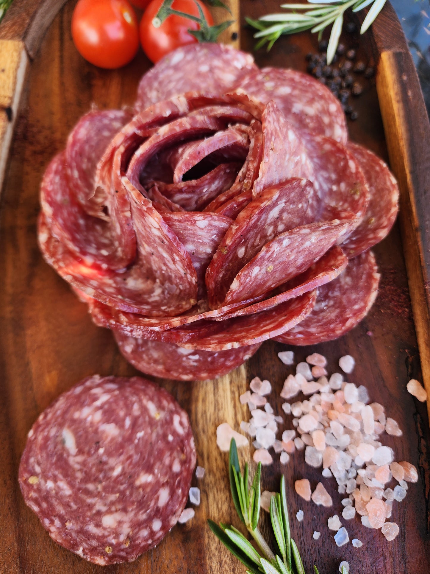Black Pepper Salchichon Whole Salami Approx 400g random weight packet. Regular price $15.00 AUD (You are guaranteed to receive at least 385g of product, equivalent price of $38.96 per kg.