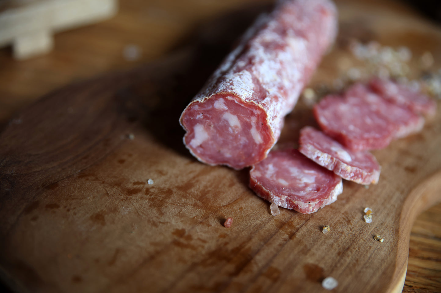Black Pepper Salchichon Whole Salami Approx 400g random weight packet. Regular price $15.00 AUD (You are guaranteed to receive at least 385g of product, equivalent price of $38.96 per kg.