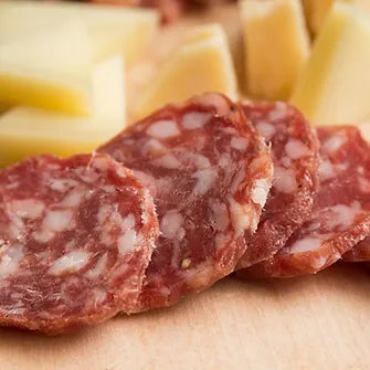 Fennel and Garlic Salchichon Whole Salami Approx 320g random weight packet. Regular price $8.00 AUD [You are guaranteed to receive at least 300g of product, equivalent price of $33.33 per kg.]