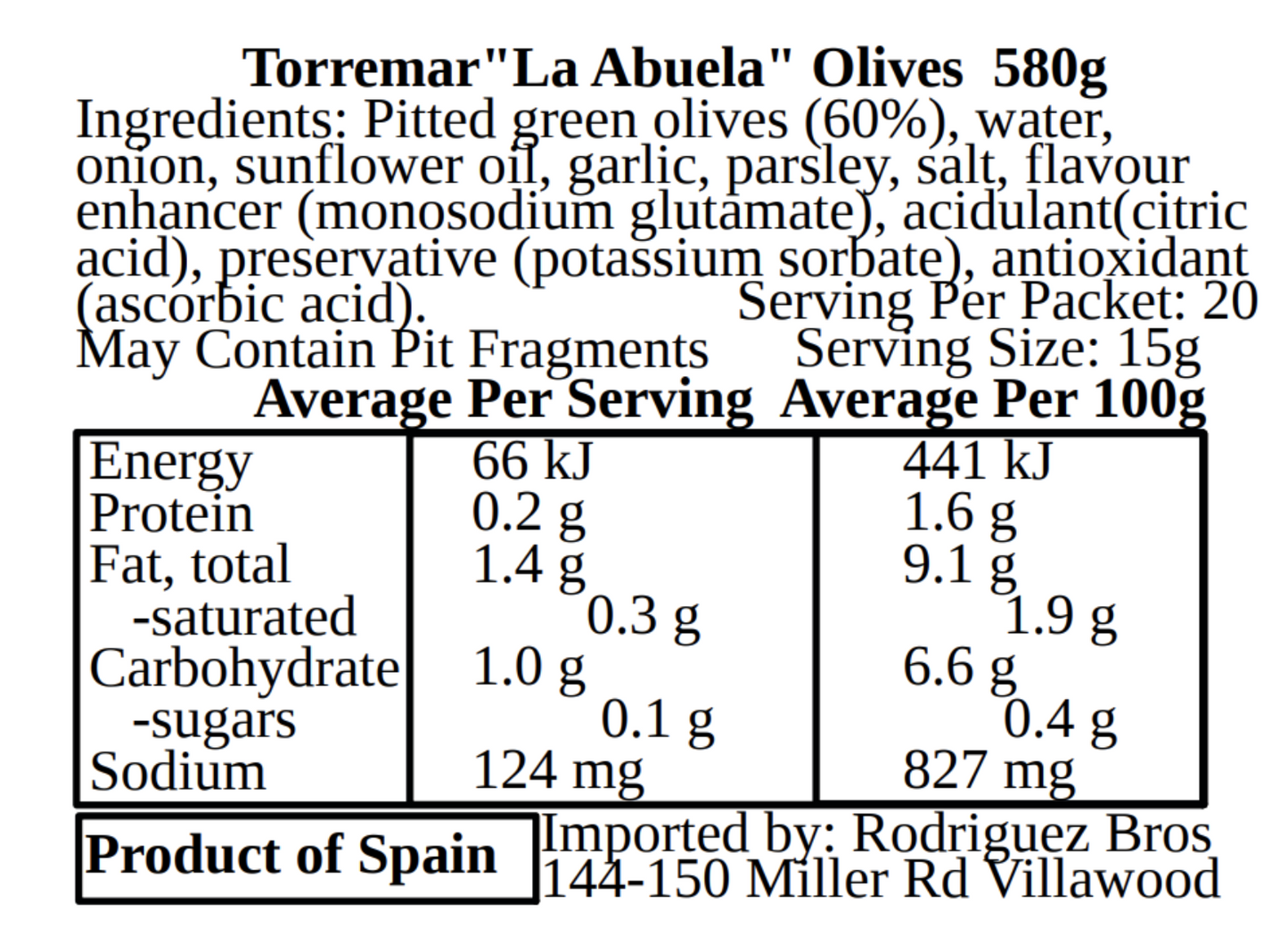 Torremar Spanish Pitted Queen Olives La Abuela Recipe 580g