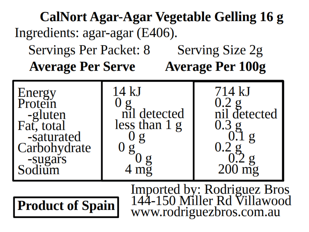 Calnort Agar-Agar Gelificante Vegetal 16g
