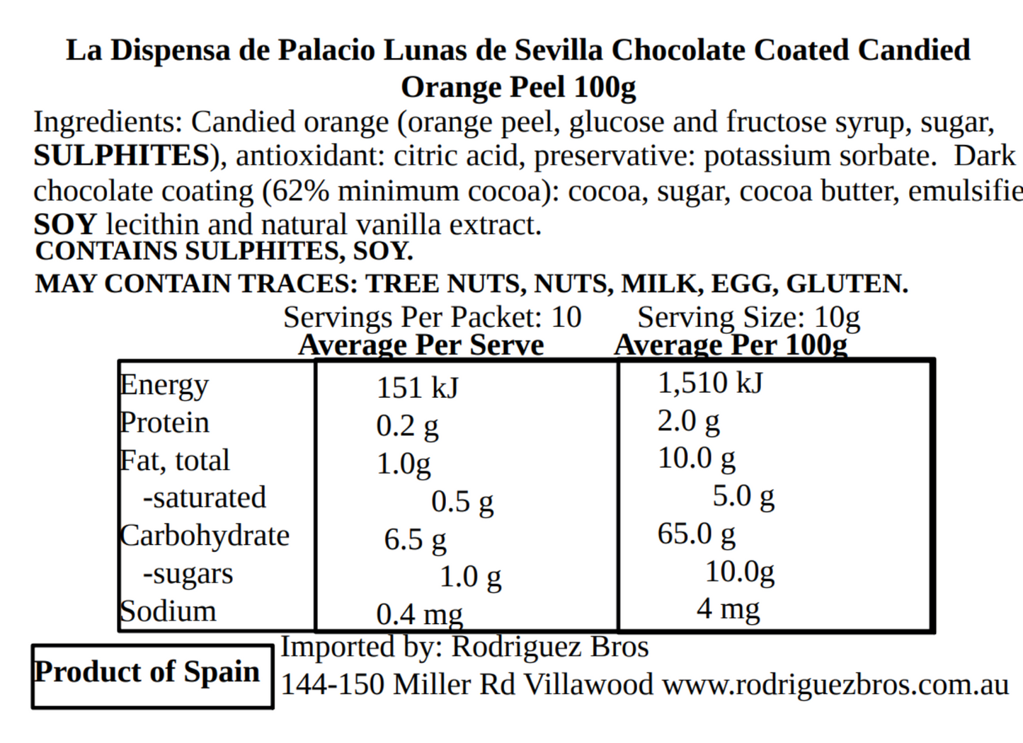 La Despensa de Palacio Lunas de Sevilla Spanish Candied Citrus in Decorative Tin 150g