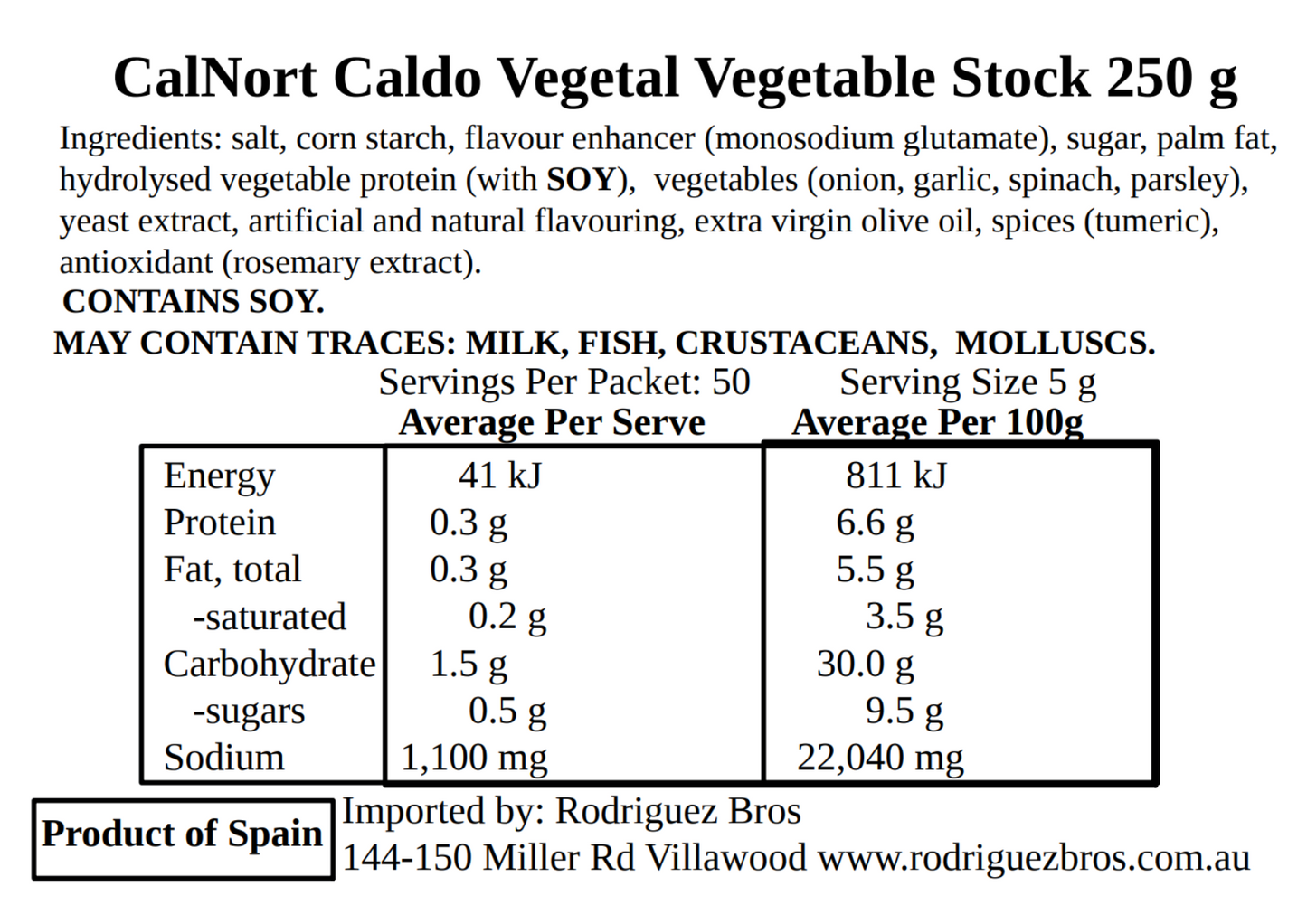 Calnort Caldo Vegetal 250g