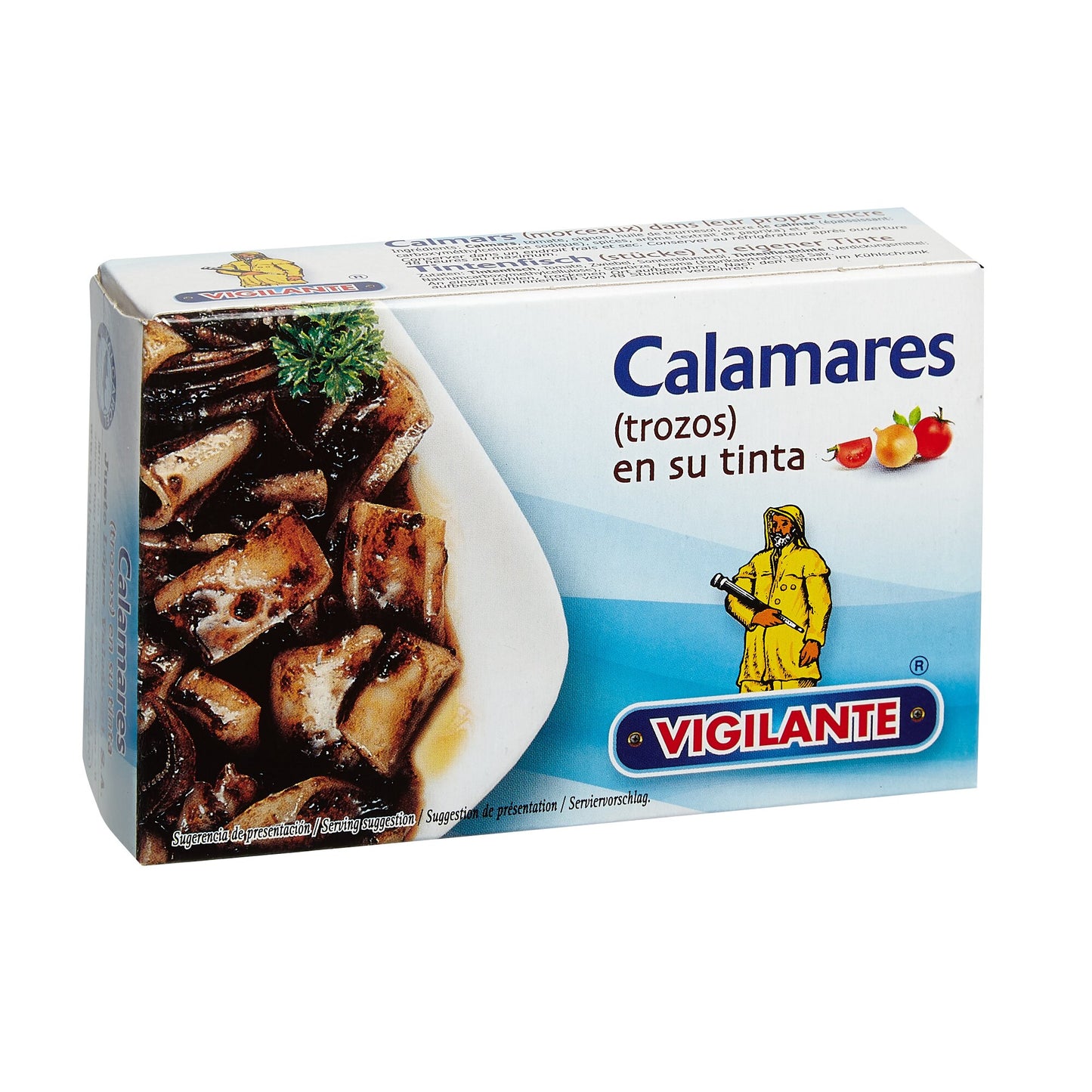 Vigilante Calamares Trozos en su Tinta Squid Pieces in Ink 115g (Best Before 01-01-2029)