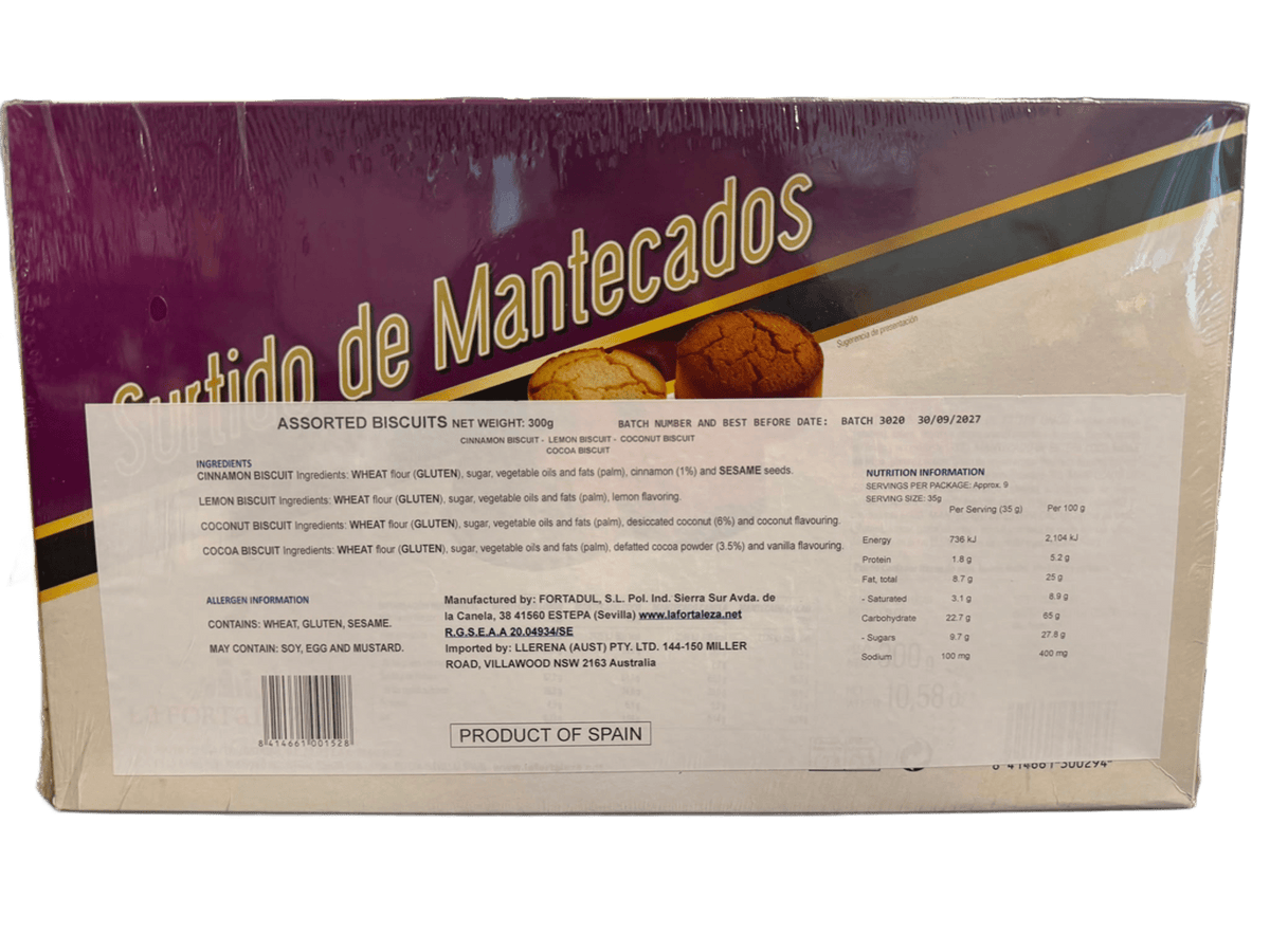 La Fortaleza Mantecados (Cinnamon, Lemon, Cacao & Coco) NO MANTECA 300g