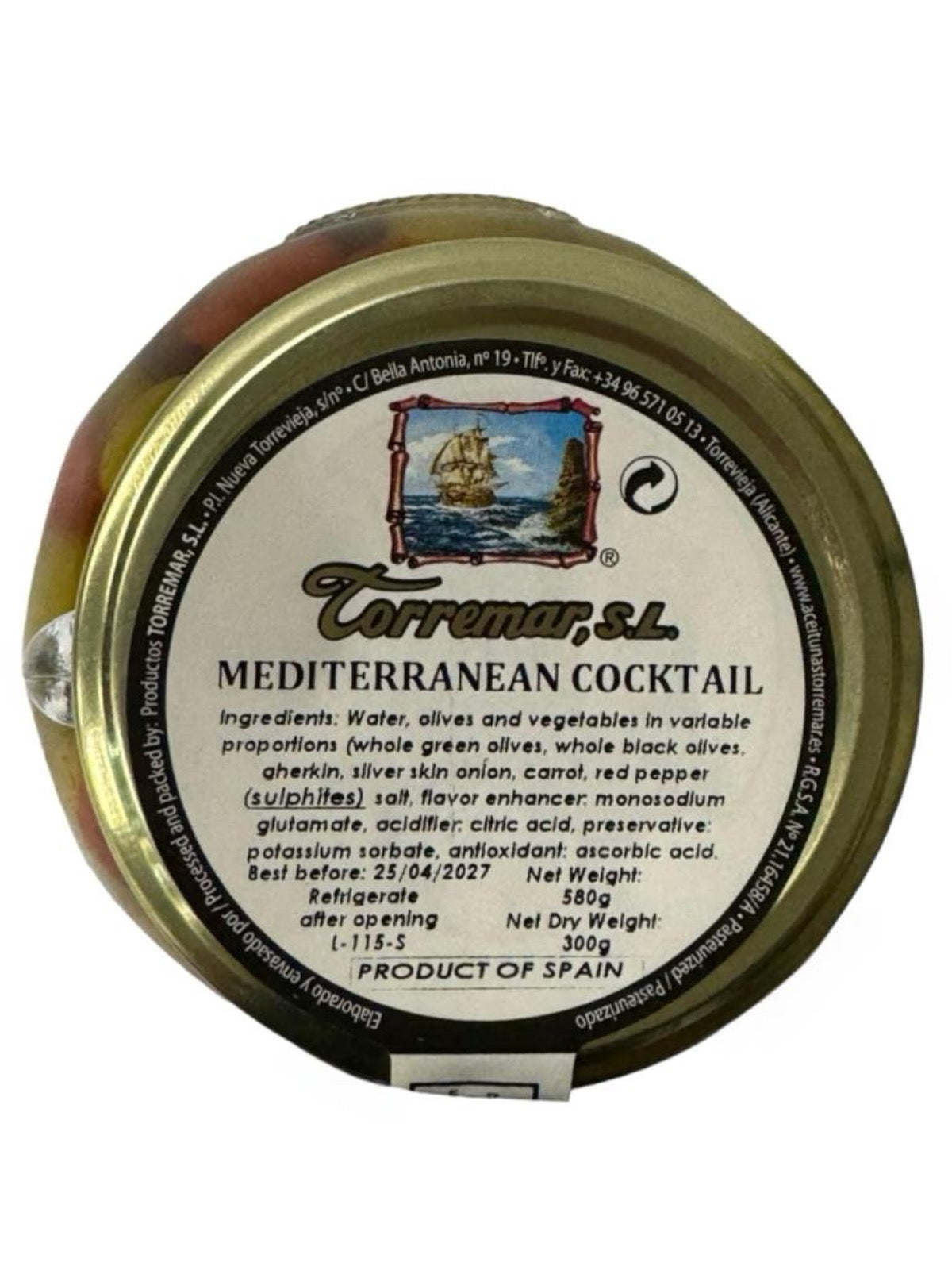 Torremar Spanish Mediterranean Cocktail Olives 580g
