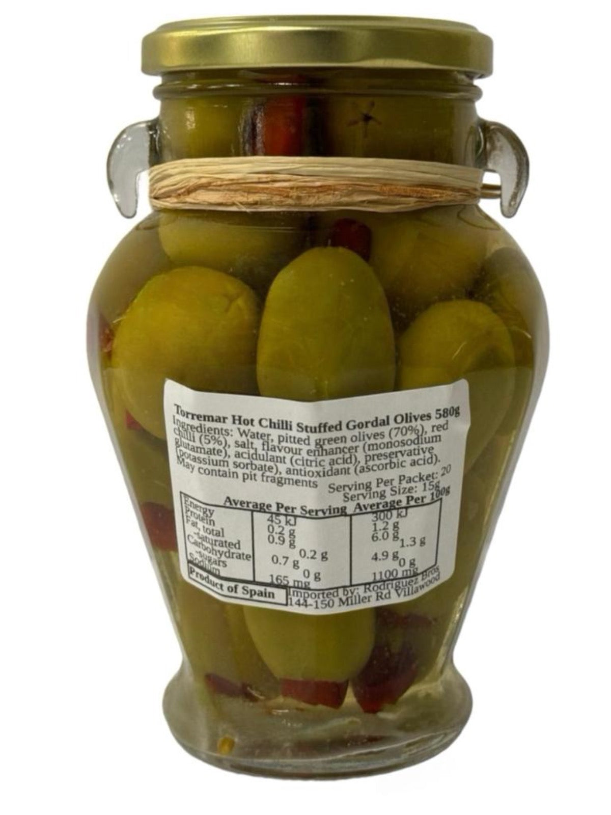 Torremar Spanish Hot Chilli Stuffed Gordal Olives 580g