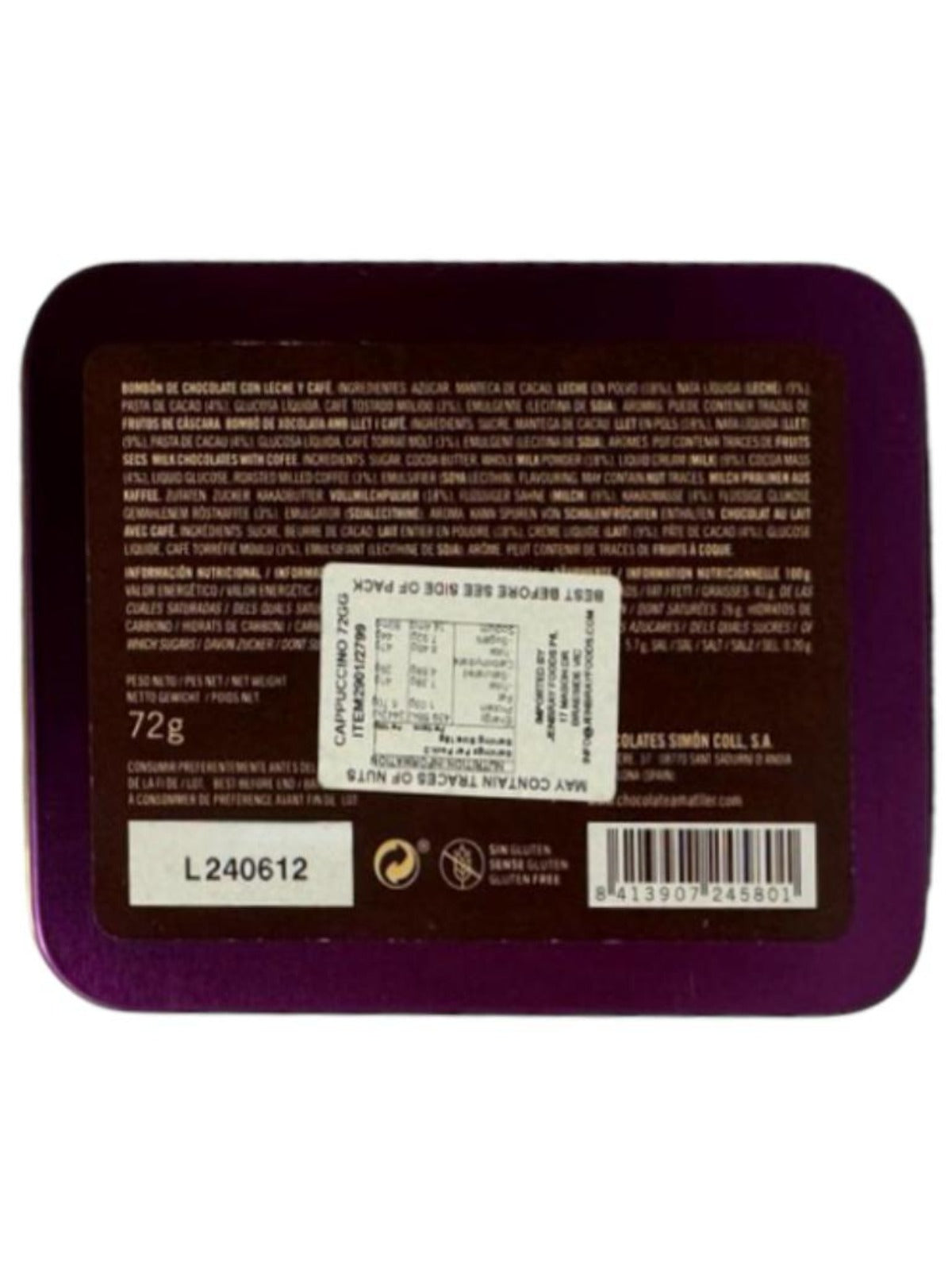 Chocolate Amatller Milk Chocolate with Cappuccino Praline 72g