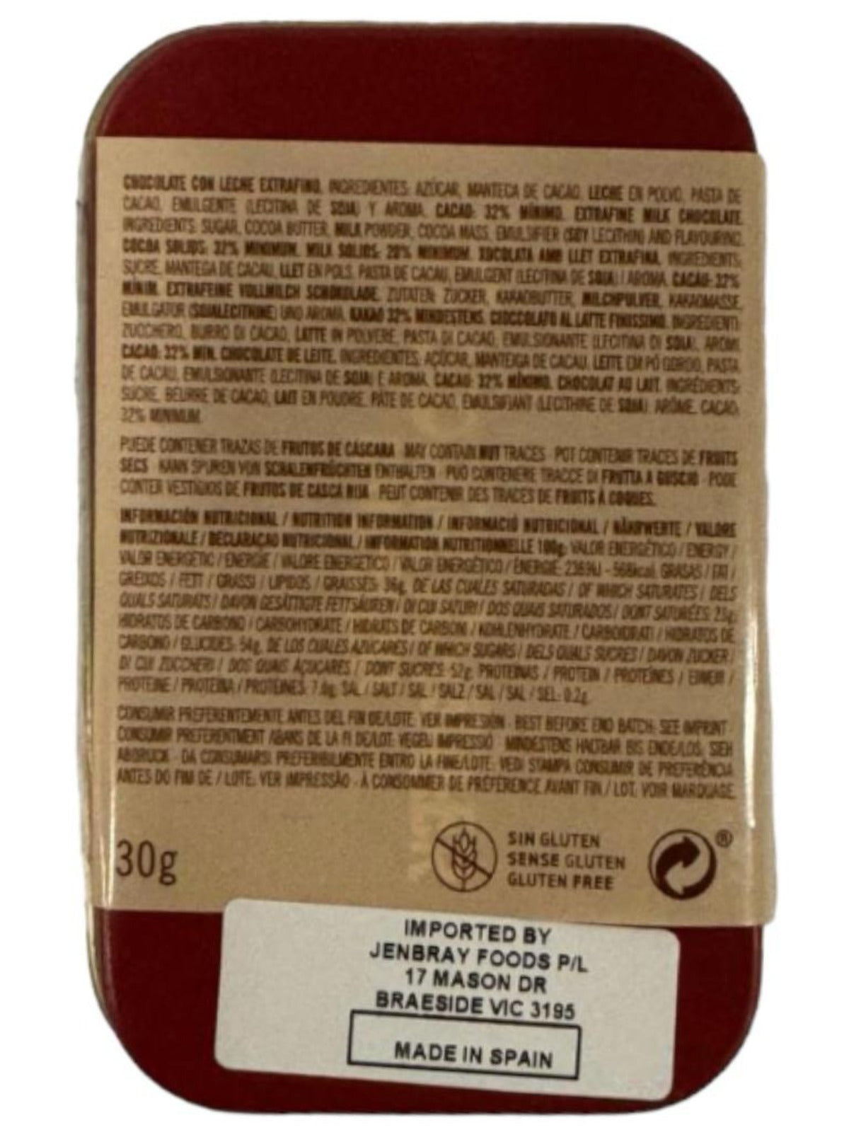 IN STORE ONLY - Chocolate Amatller Milk Chocolate 30g (Best Before 30-04-2027)