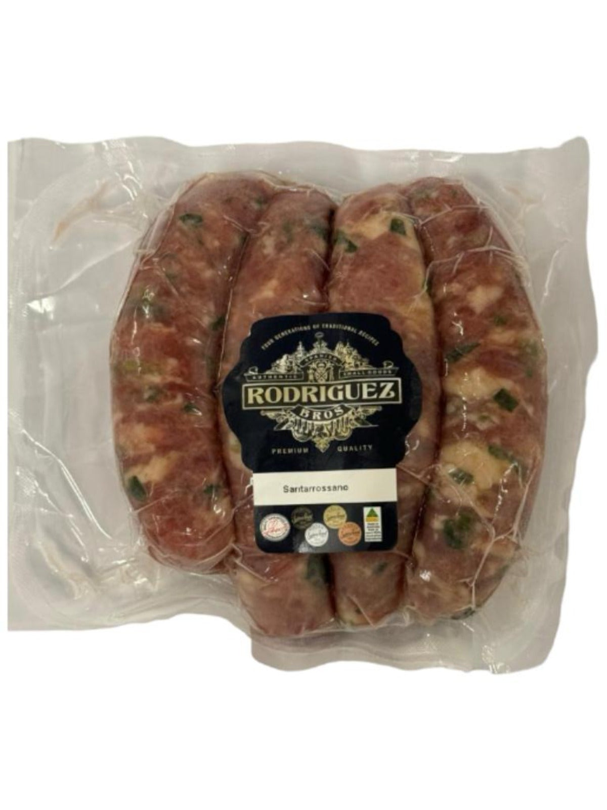 AVAILABLE IN STORE ONLY - Columbian Santarossana Chorizo. 4 piece pack. Frozen