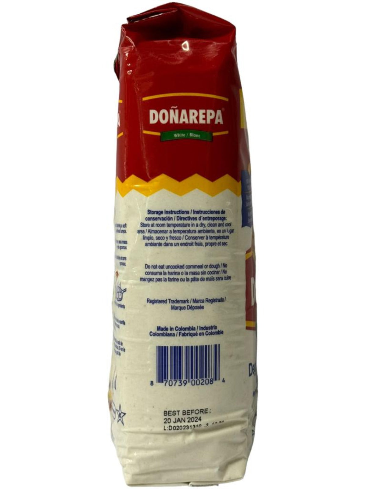 Donarepa Colombian Arepa White Corn Flour Twin Pack + Donarepa Colombian Yellow Corn Flour Twin Pack 1kg ea 4kg total