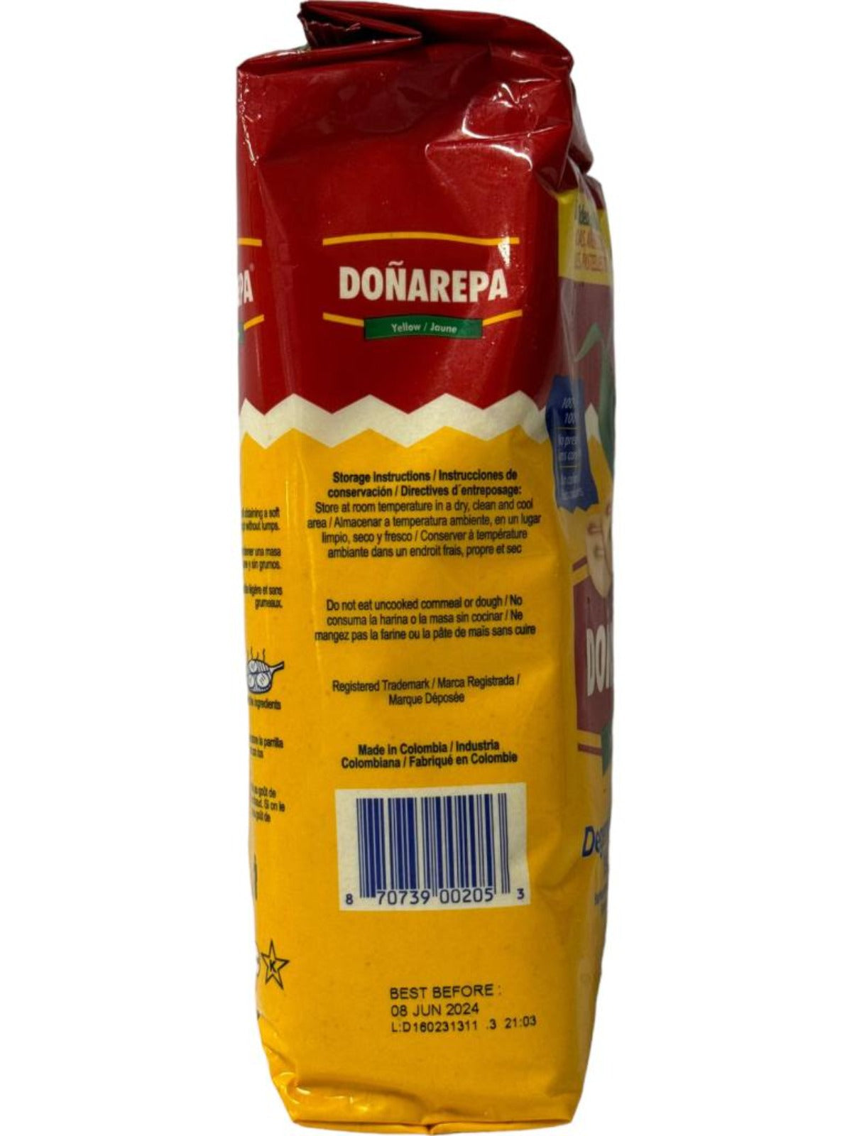 Donarepa Colombian Arepa Yellow Corn flour 1kg ea- 4pack 4kg total