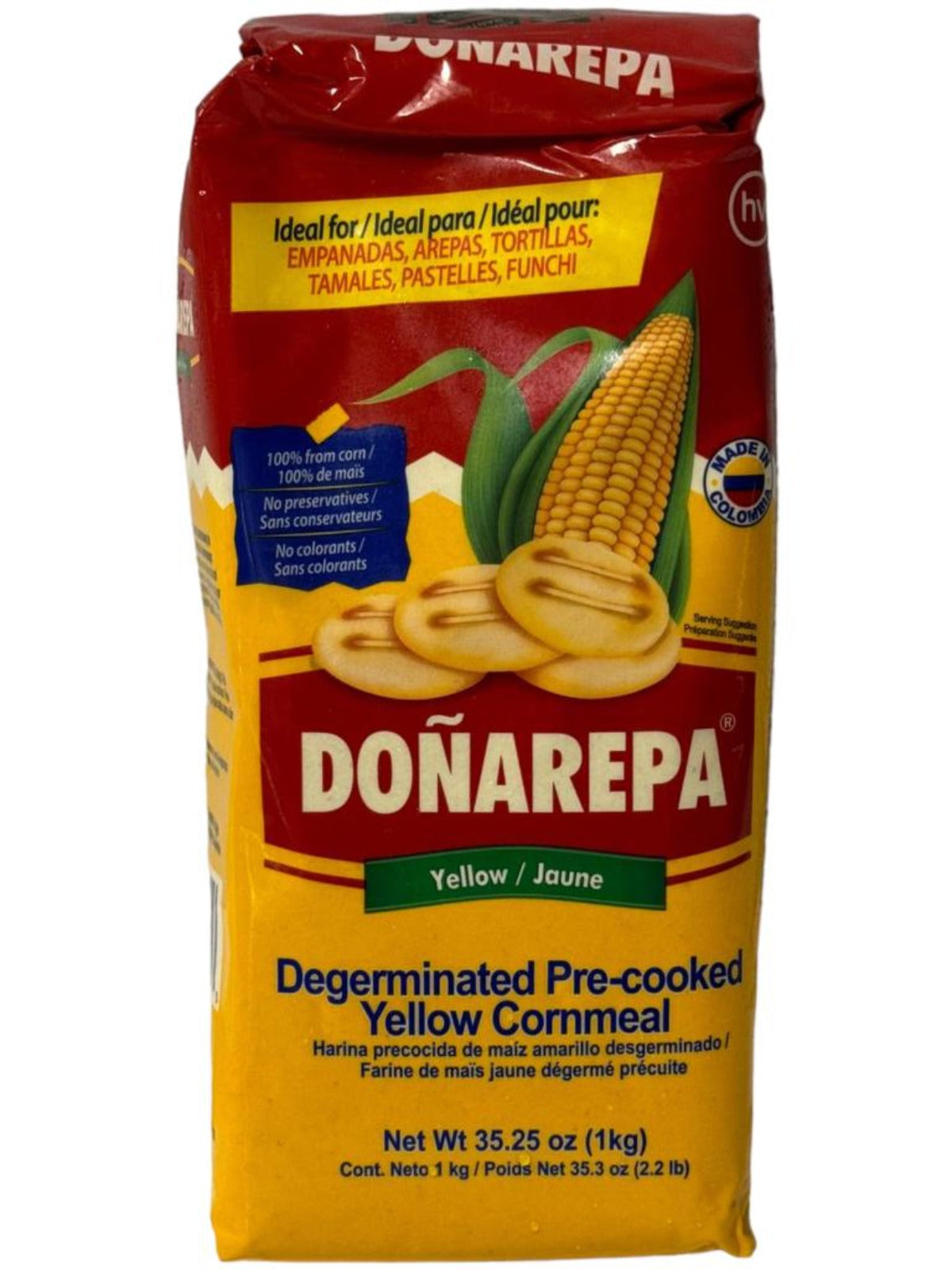 Donarepa Colombian Arepa White Corn Flour Twin Pack + Donarepa Colombian Yellow Corn Flour Twin Pack 1kg ea 4kg total
