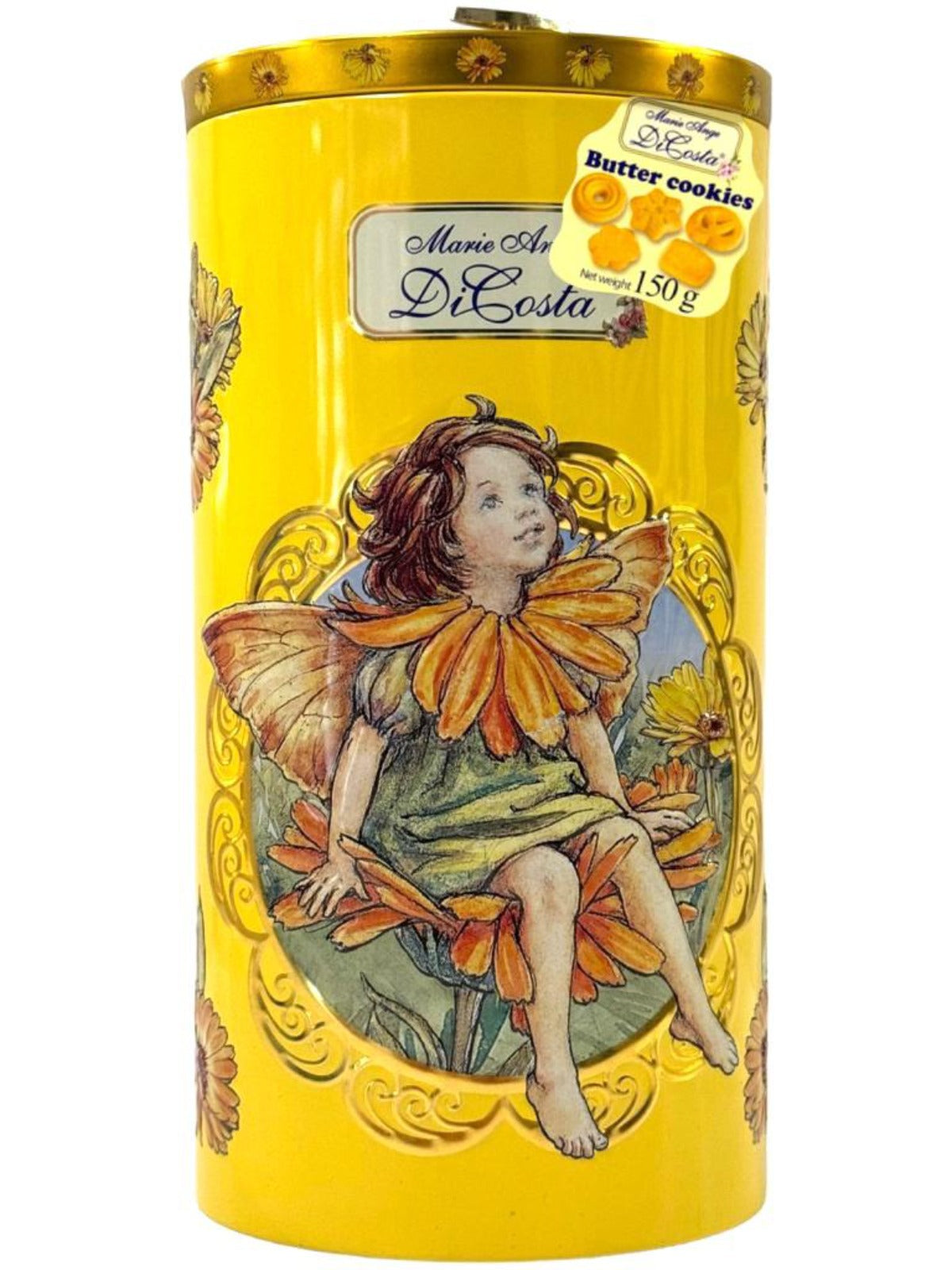 Marie Ange di Costa Flower Fairy Music Box With Italian Butter Cookies—Il Fantasia in Gold 150g