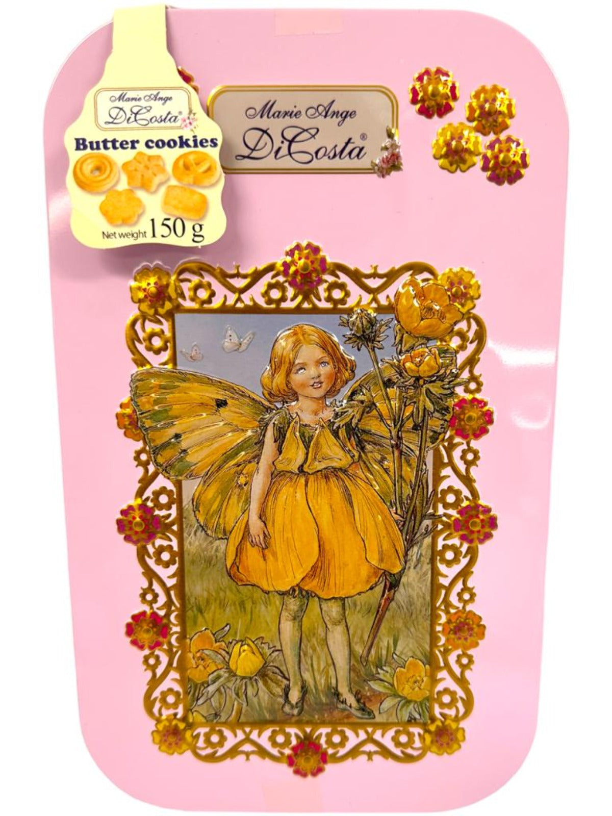 Marie Ange di Costa Flower Fairy Italian Butter Cookies—Il Bellezza in Pink 150g
